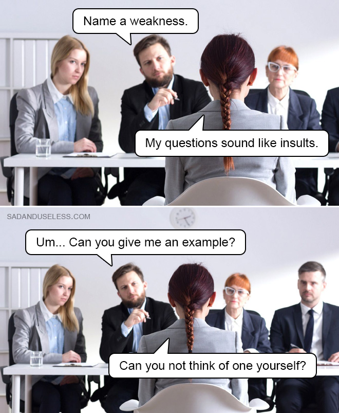 Funny job interview meme.