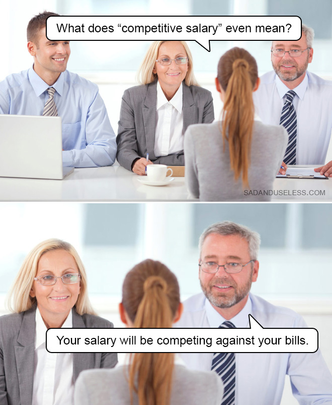 Funny job interview meme.