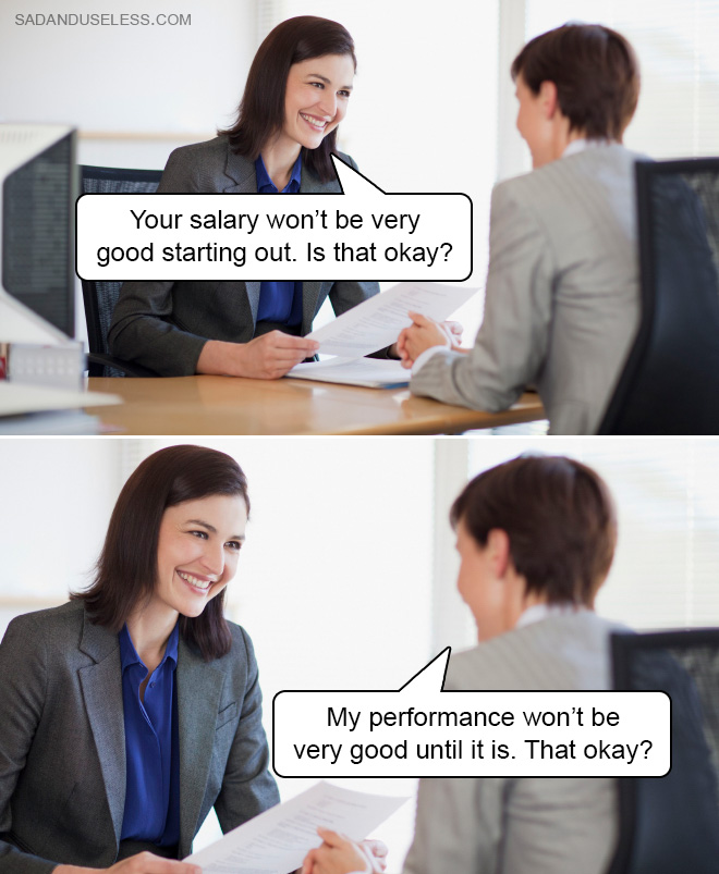 Funny job interview meme.