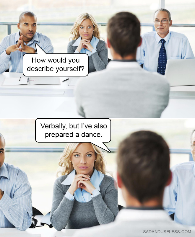 Funny job interview meme.