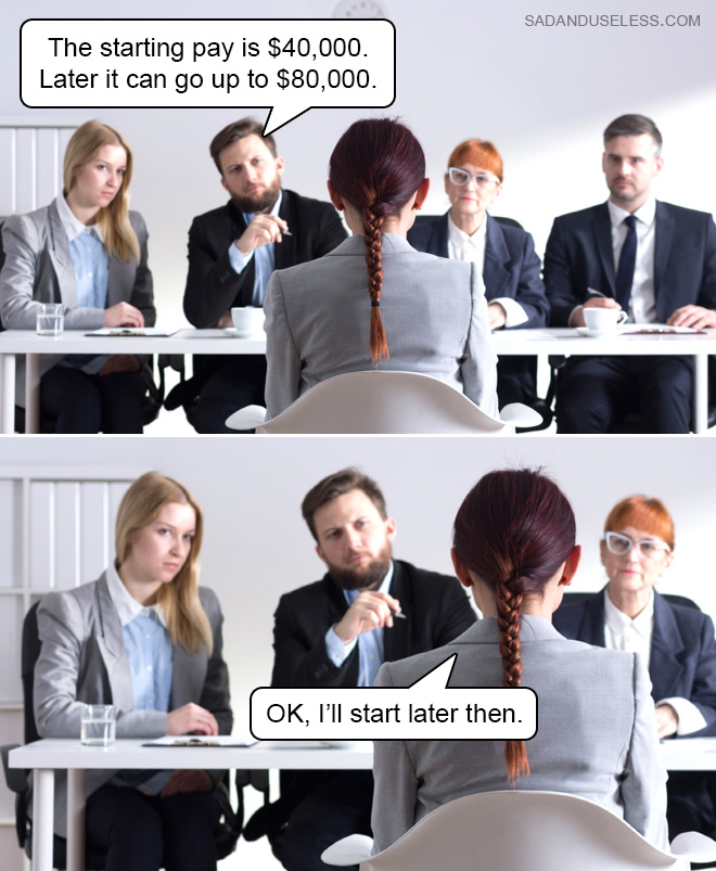 Funny job interview meme.