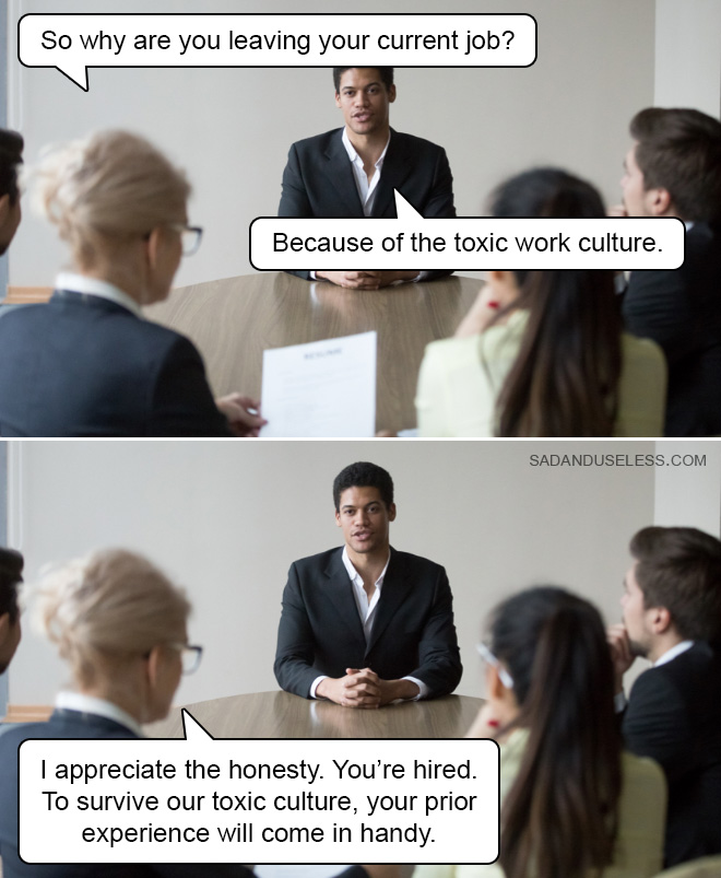 Funny job interview meme.