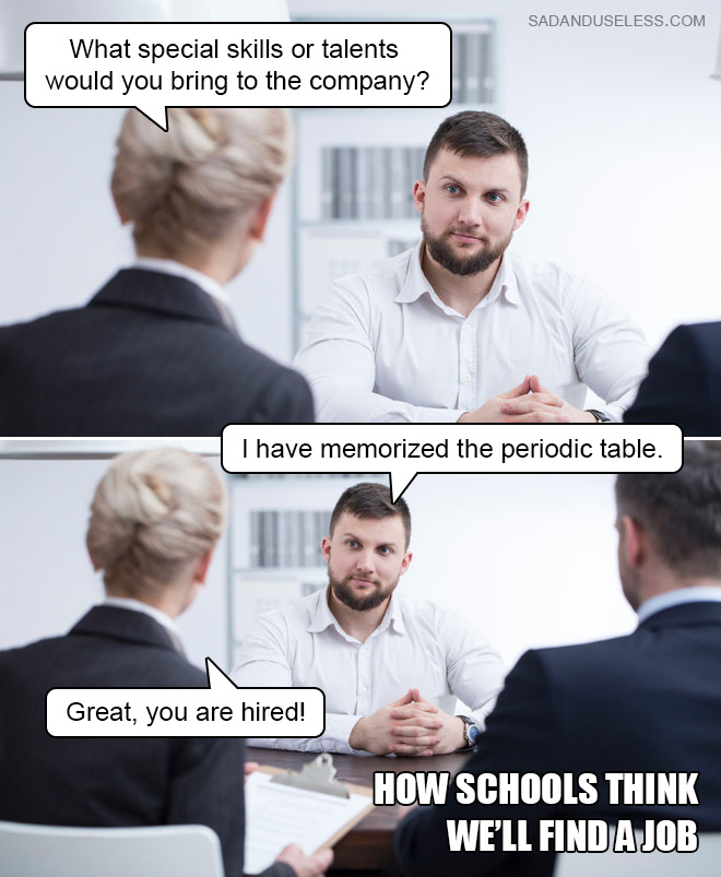 Funny job interview meme.