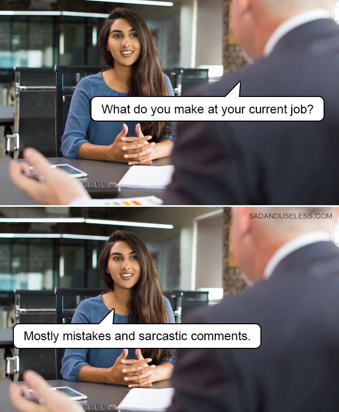 Funny job interview meme.