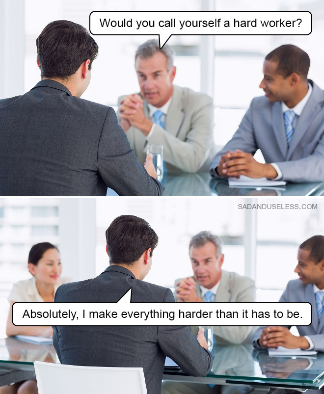 Funny job interview meme.