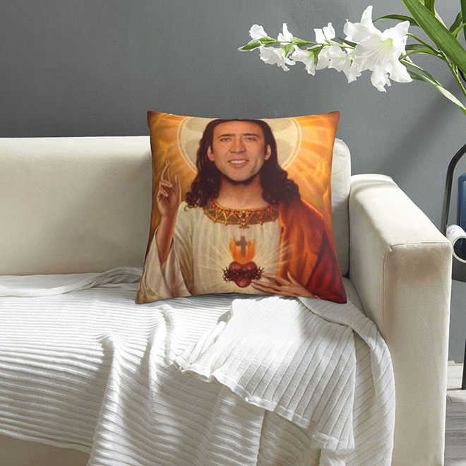 Nicolas Cage Jesus pillow.