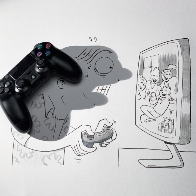 Shadow doodles by Vincent Bal.