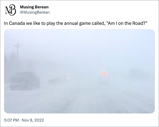 In Canada we like to play the annual game called, "Am I on the Road?"