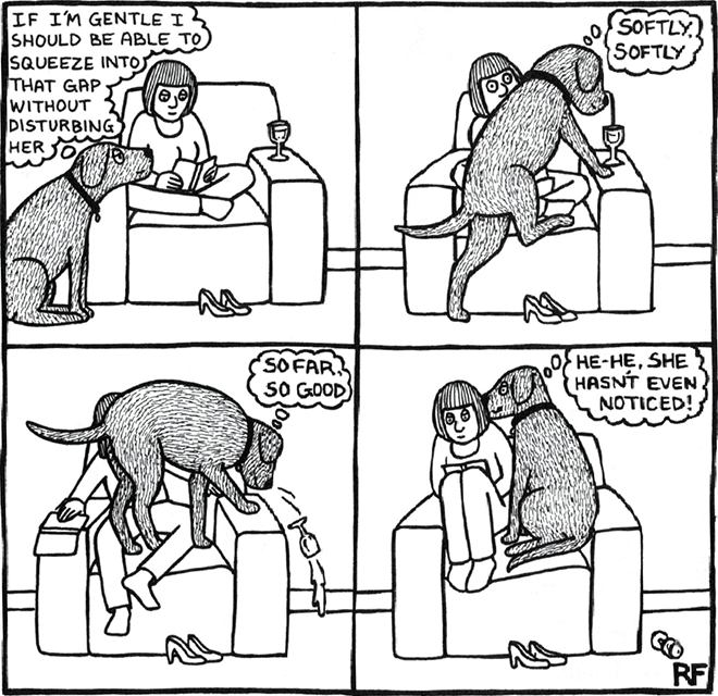 "Off The Leash" series cartoon by Rupert Fawcett.