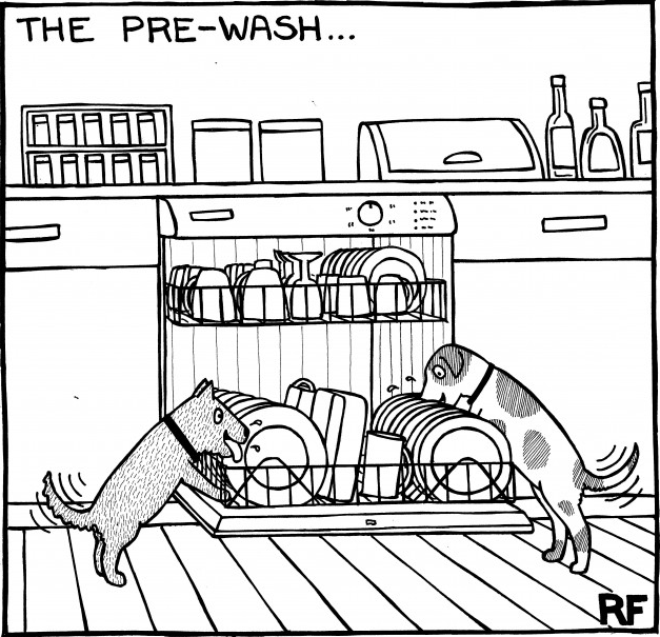 "Off The Leash" series cartoon by Rupert Fawcett.