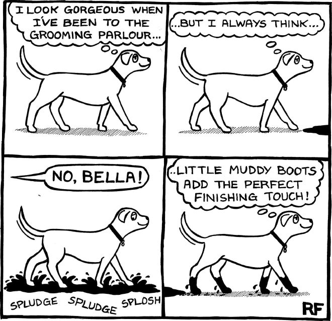 "Off The Leash" series cartoon by Rupert Fawcett.