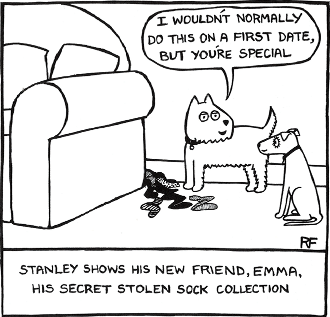 "Off The Leash" series cartoon by Rupert Fawcett.