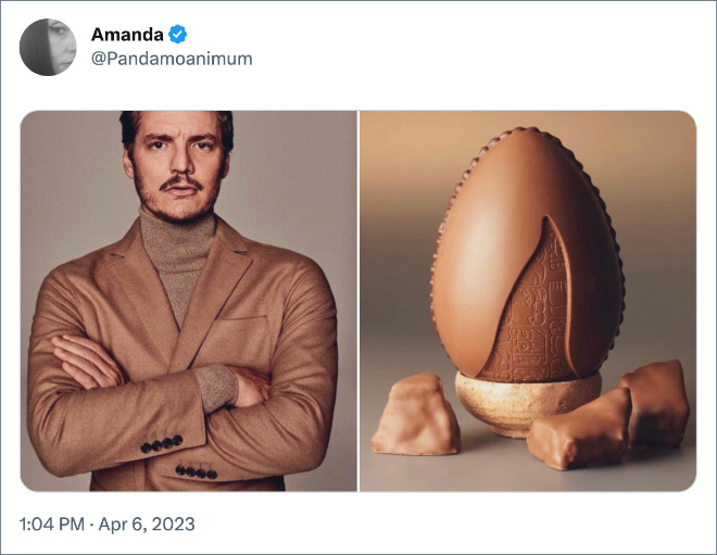 Pedro Pascal as Easter eggs.