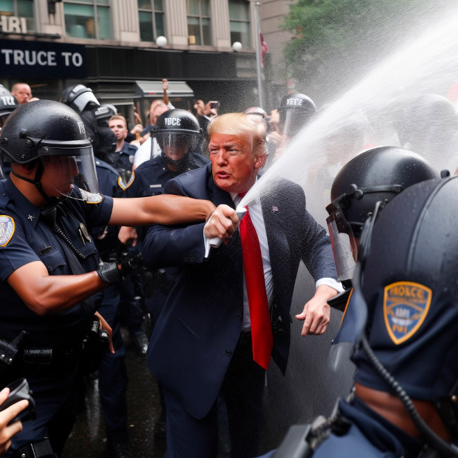 AI-generated photo of Trump getting arrested.