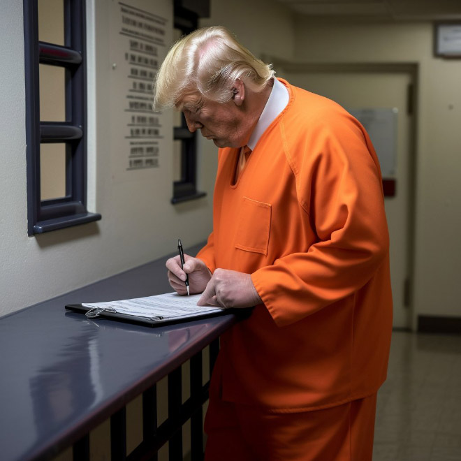 AI-generated photo of Trump in jail.