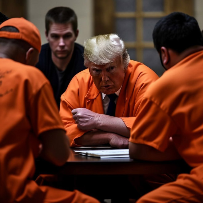 AI-generated photo of Trump in jail.