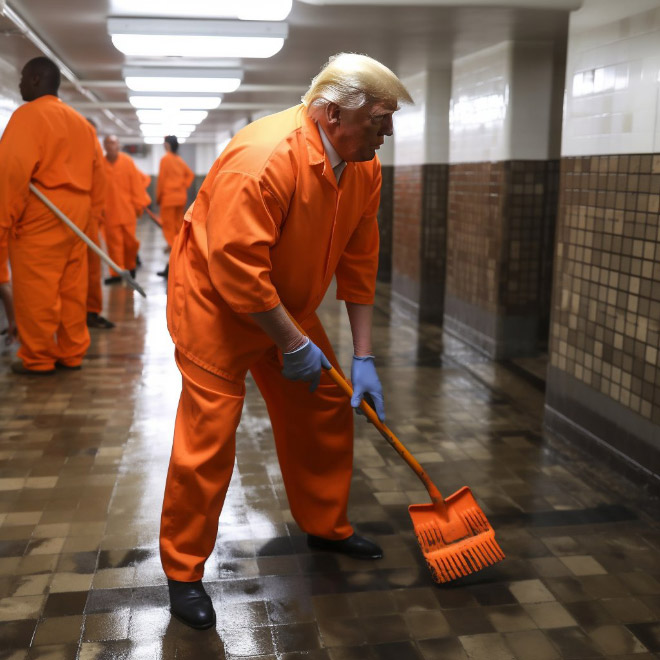 AI-generated photo of Trump in jail.