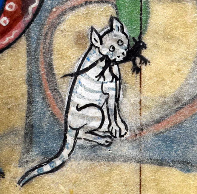 Ugly cat in medieval art.