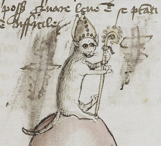 Ugly cat in medieval art.