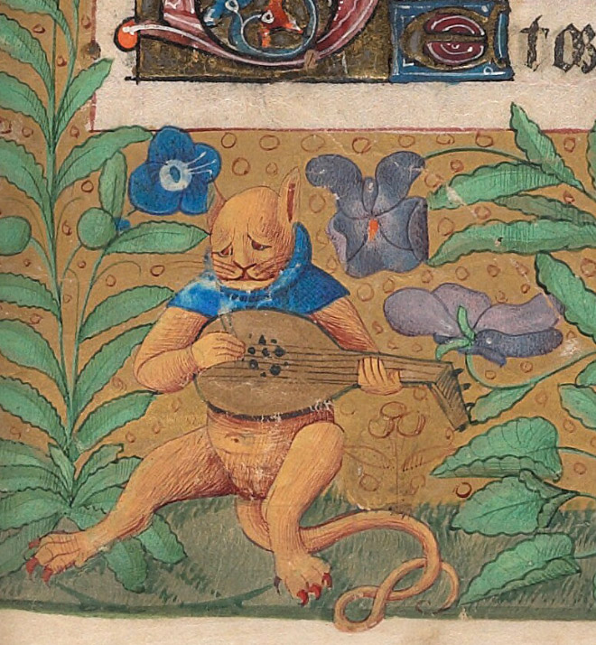 Ugly cat in medieval art.