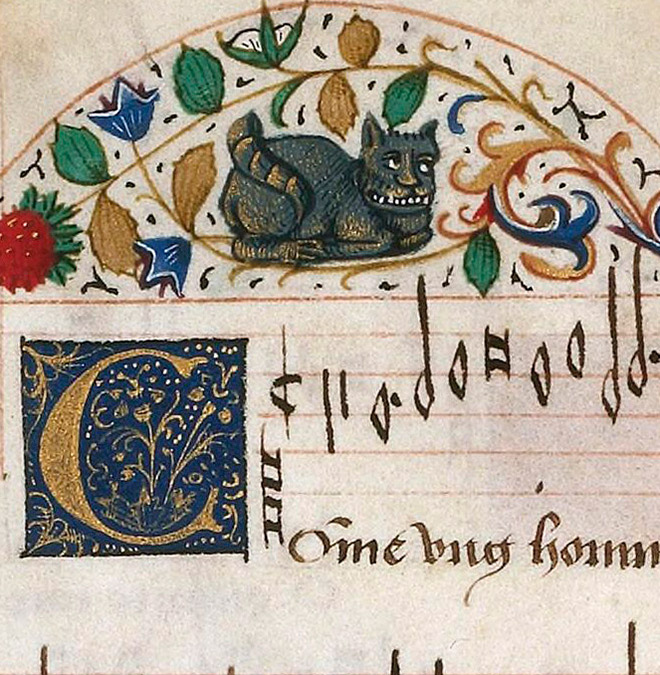 Ugly cat in medieval art.