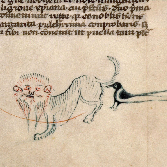 Ugly cat in medieval art.