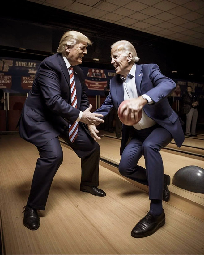 AI-generated image of Biden and Trump as best friends.