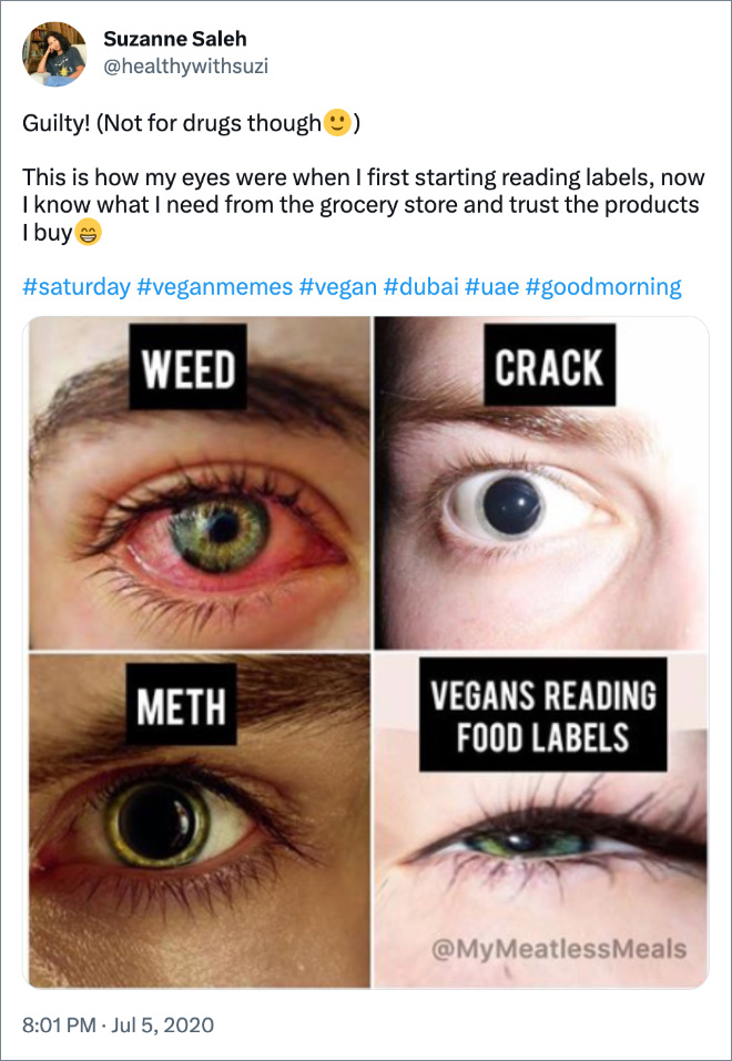Vegans reading labels.