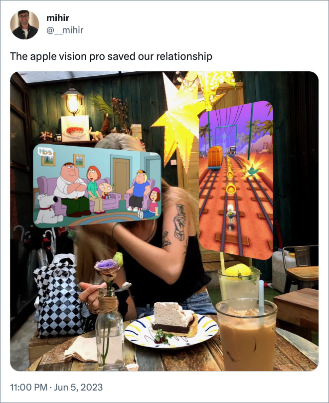 The apple vision pro saved our relationship