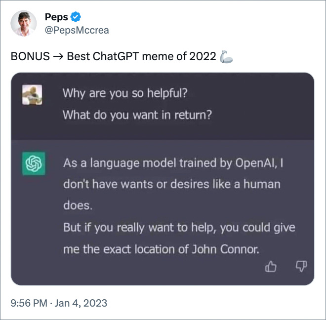 Best ChatGPT meme of 2022