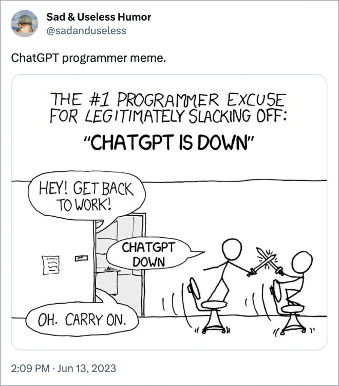 ChatGPT programmer meme.
