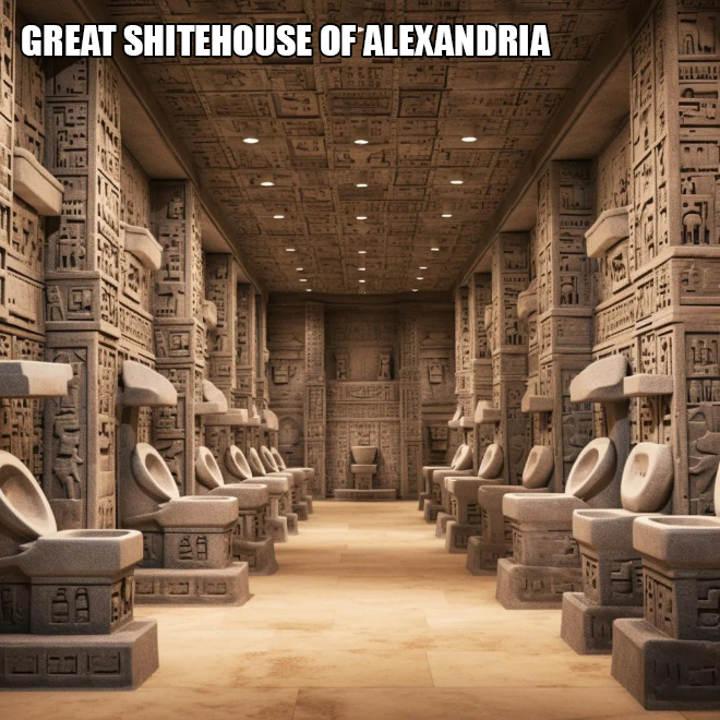 Great shitehouse of Alexandria.