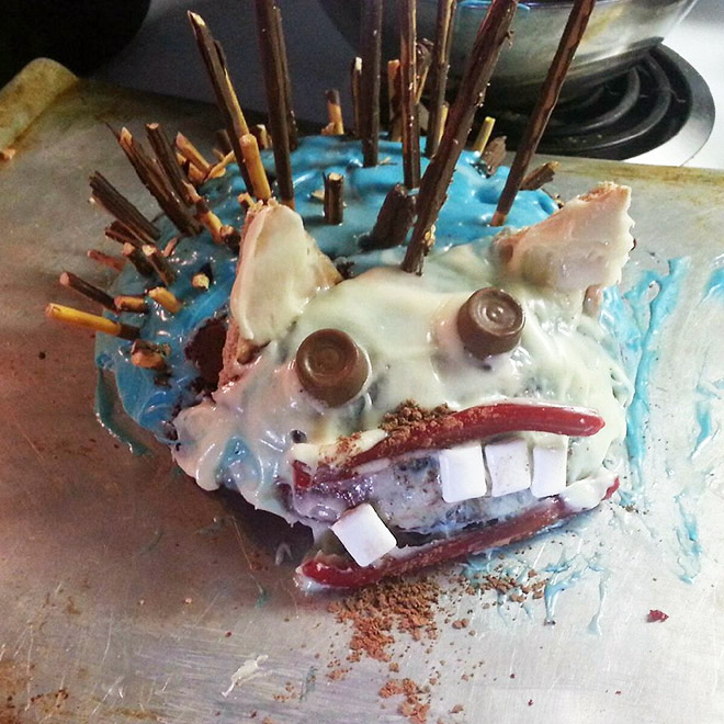 Hedgehog cake fail.