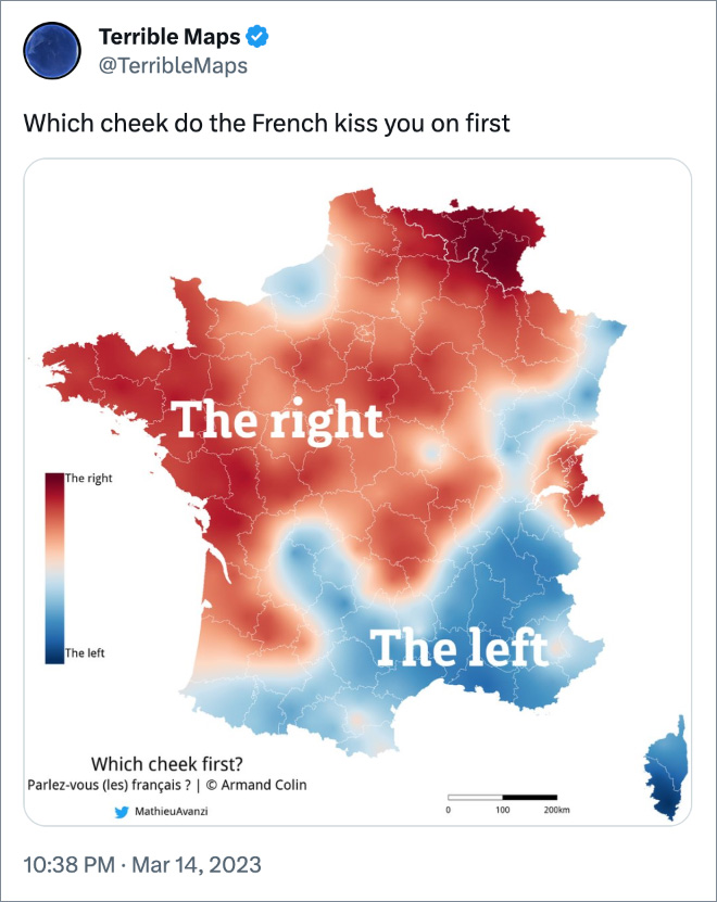 Which cheek do the French kiss you on first
