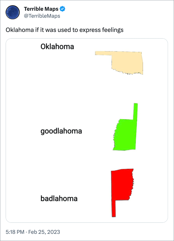 Oklahoma if it was used to express feelings