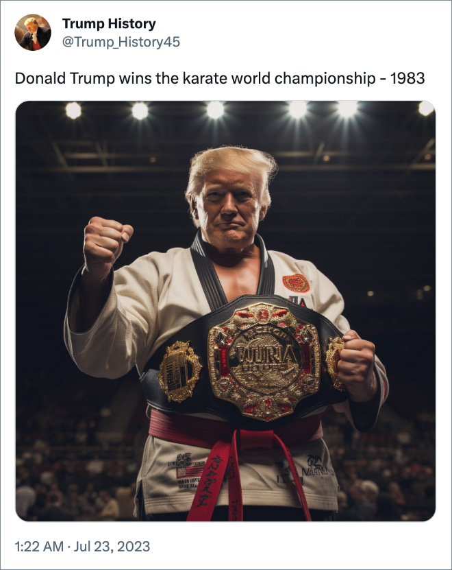 Donald Trump wins the karate world championship - 1983