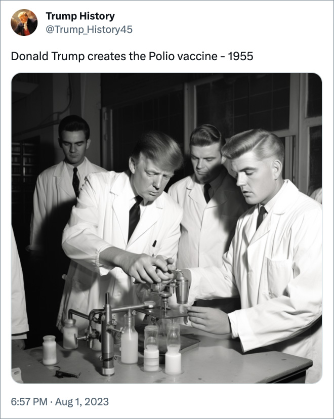 Donald Trump creates the Polio vaccine - 1955