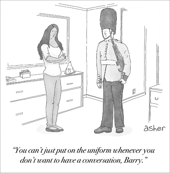 Funny cartoon by Asher Perlman.