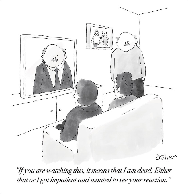 Funny cartoon by Asher Perlman.