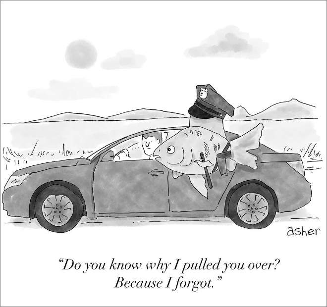 Funny cartoon by Asher Perlman.