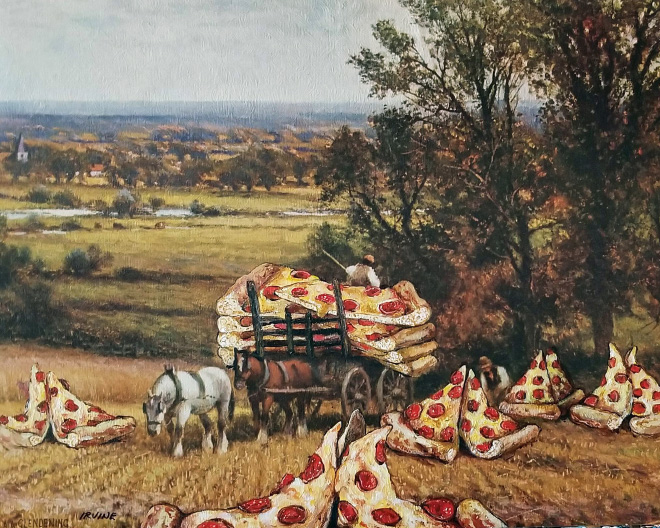 Repainted thrift store painting.