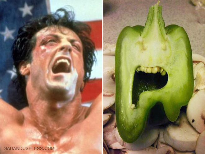 Bell pepper screaming in horror.