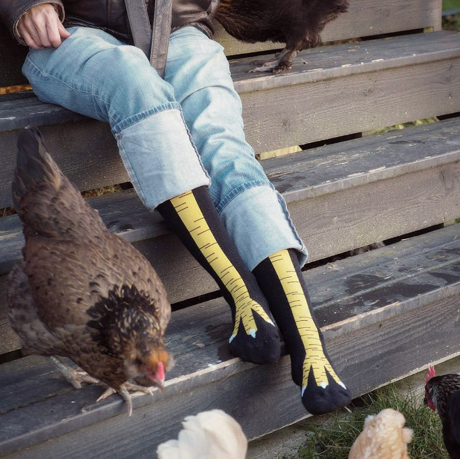 Chicken leg socks.