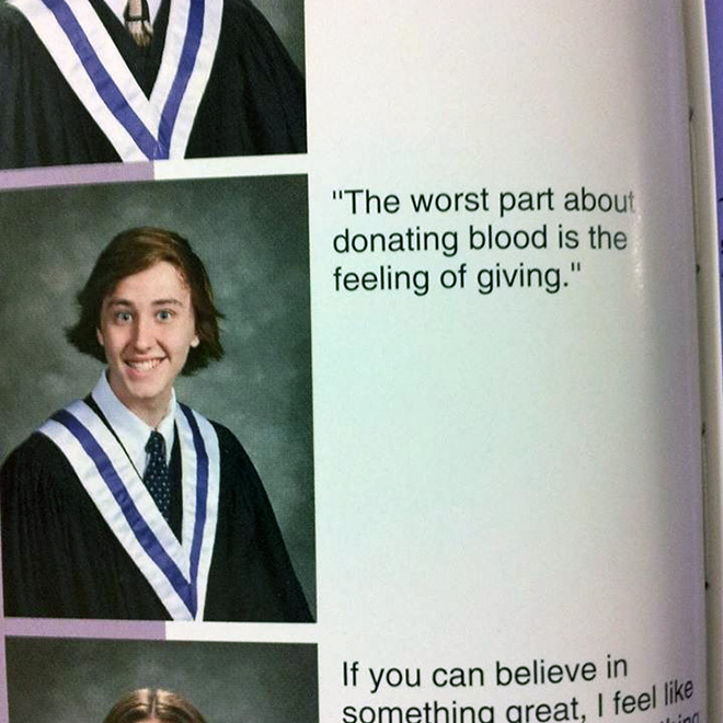 Funny yearbook quotes are the best.