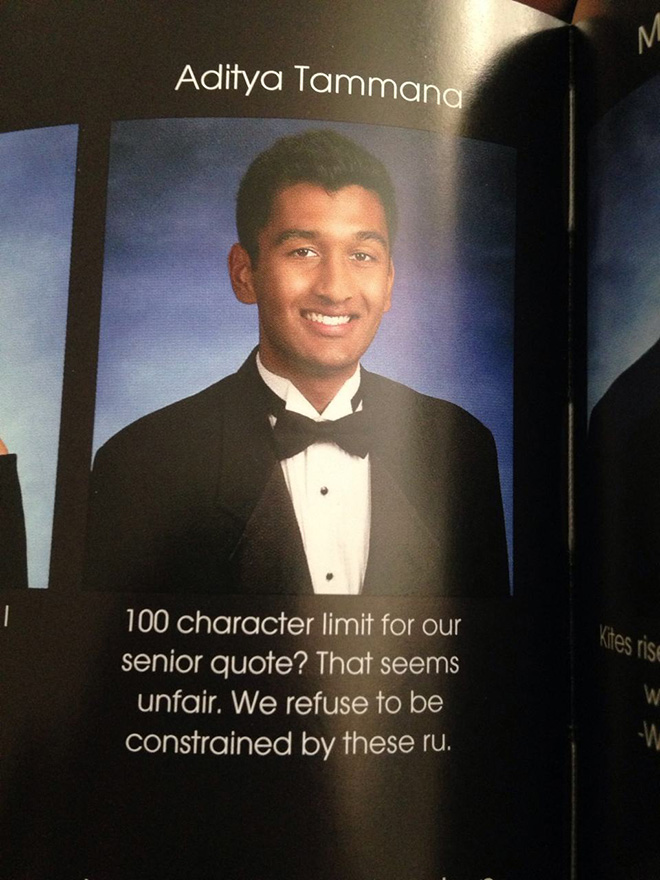 Funny yearbook quotes are the best.