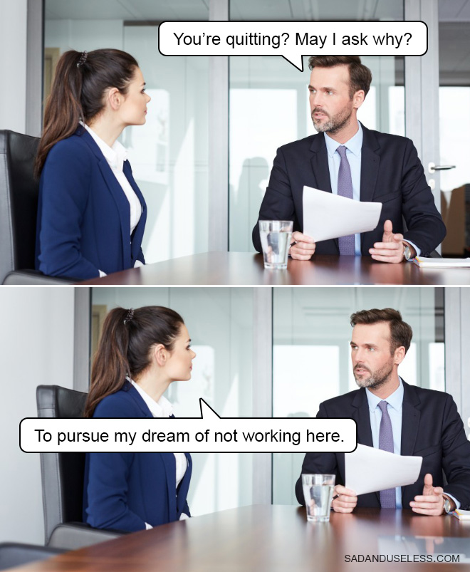 Funny job meme.