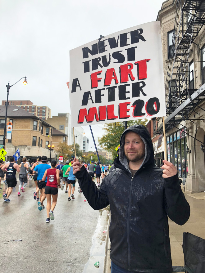 Funny marathon sign.