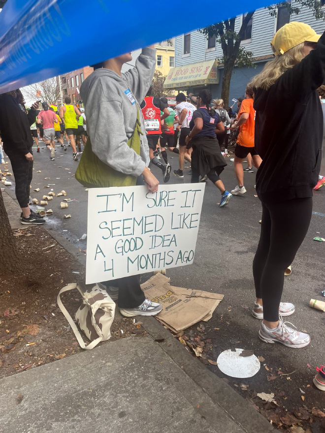 Funny marathon sign.