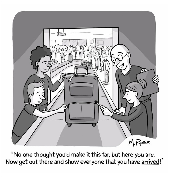 Funny cartoon by Matt Reuter.