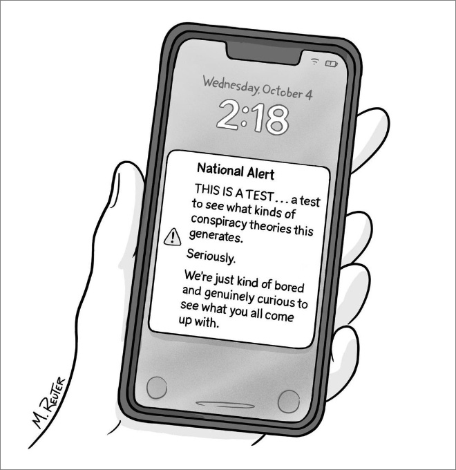 Funny cartoon by Matt Reuter.